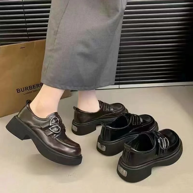 春季时尚小皮鞋英伦风软底舒适百搭款乐福单鞋7702