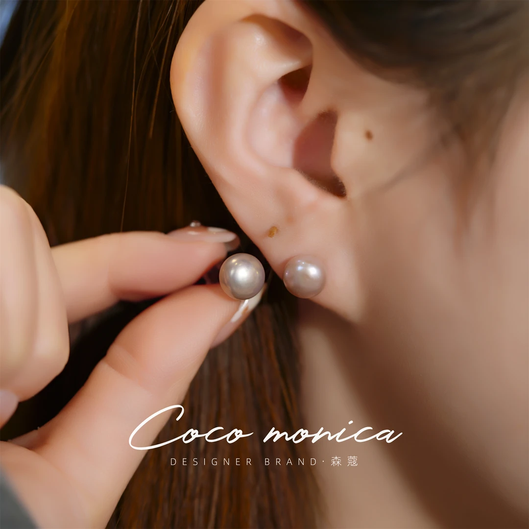 【小霞珠宝】925银5mm 正宗珍珠耳钉 百搭简约珍珠耳饰WA366
