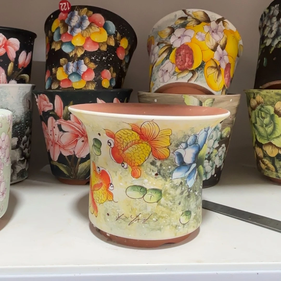 景德镇手绘花盆陶瓷16/12