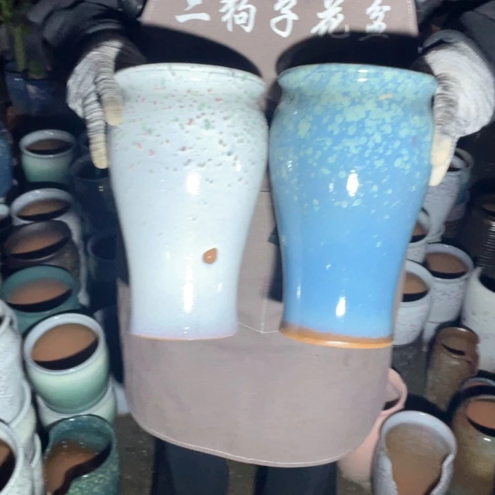 紫砂花盆口15高26瑕疵瑕疵