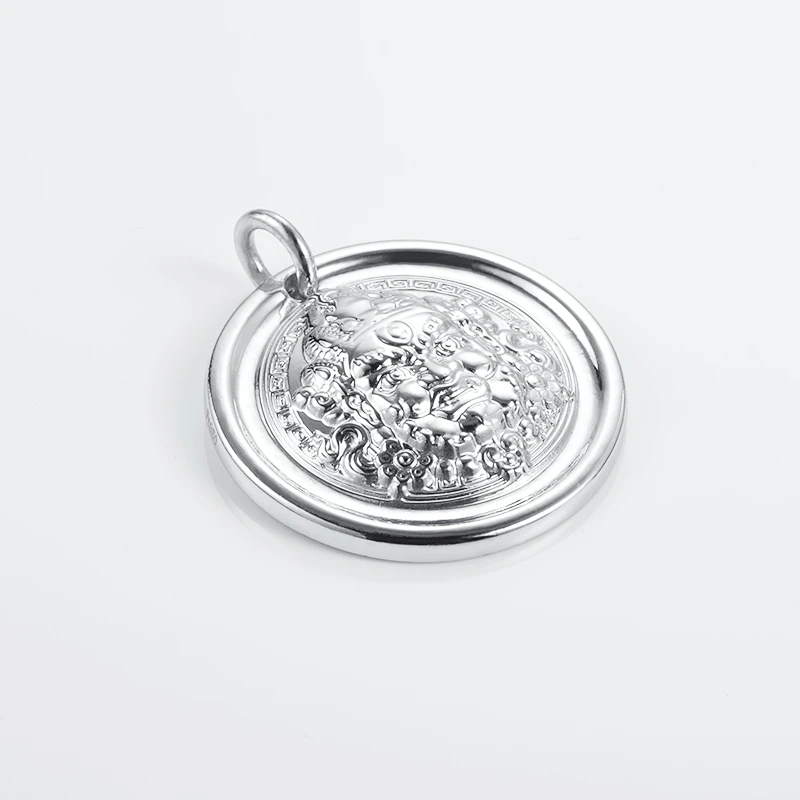 罗威曼铂金吊坠pt950大版实心黄财神单坠子吊坠