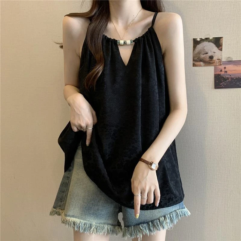 COS MOCO UR大码遮肚子无袖吊带背心女外穿夏季胖mm显瘦内搭法