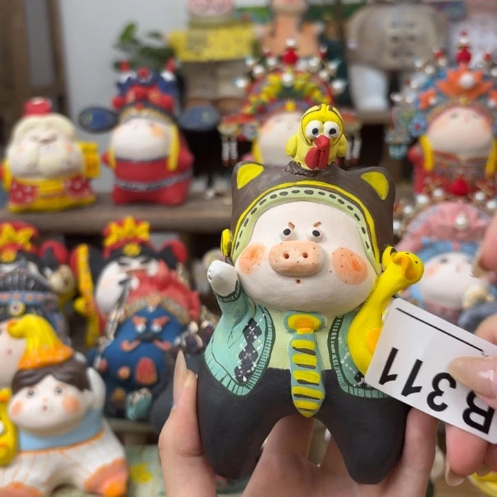 摆件手捏陶艺摆件