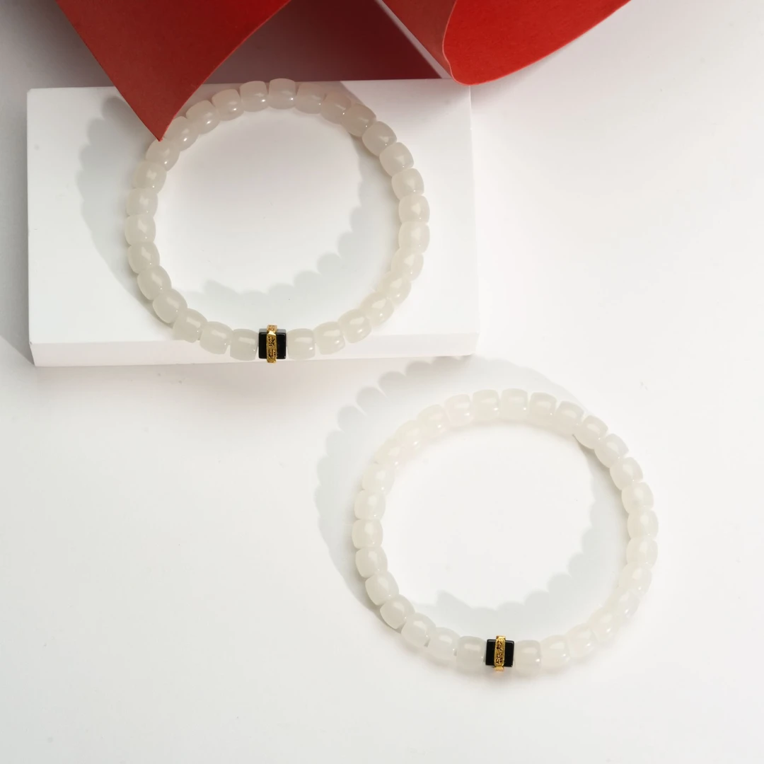 【小北珠宝】和田玉DIY单圈手串约5*6mm【多样性发一件】23-AH09X986