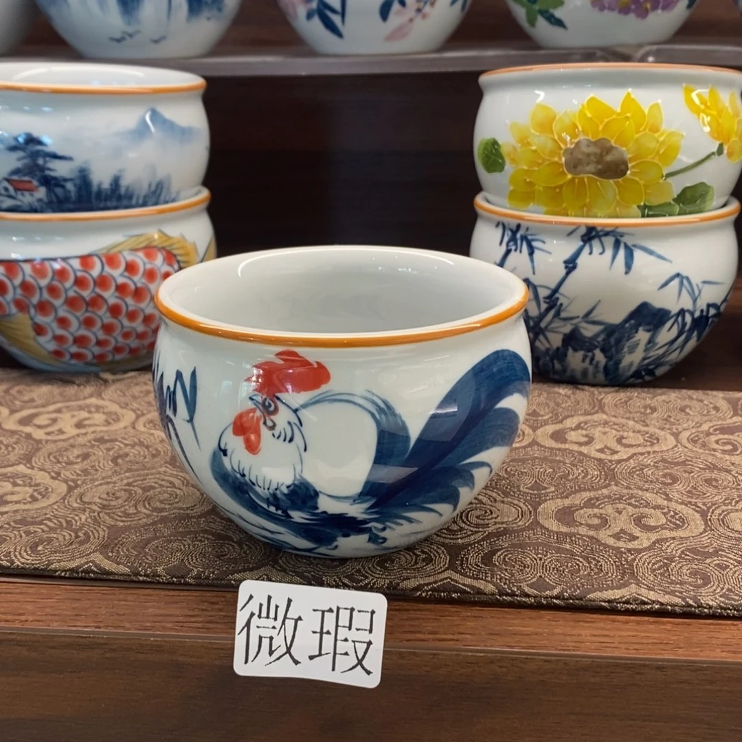 釉下彩老陶泥手工绘制