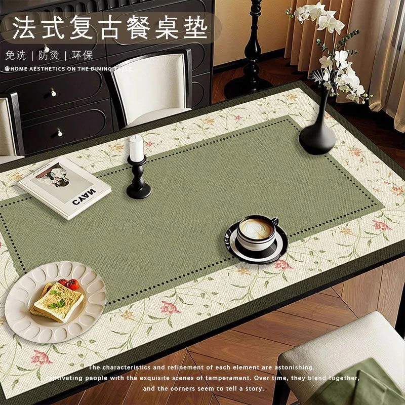 法式复古餐桌垫防水防油免洗桌布轻奢高级感防烫茶几保护垫隔热垫