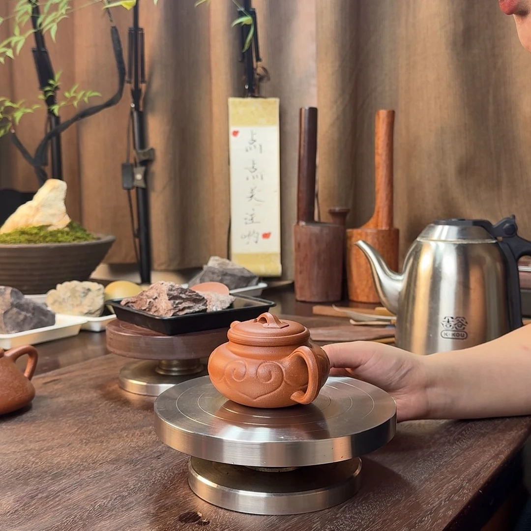 原矿红降坡半手工仿古如意