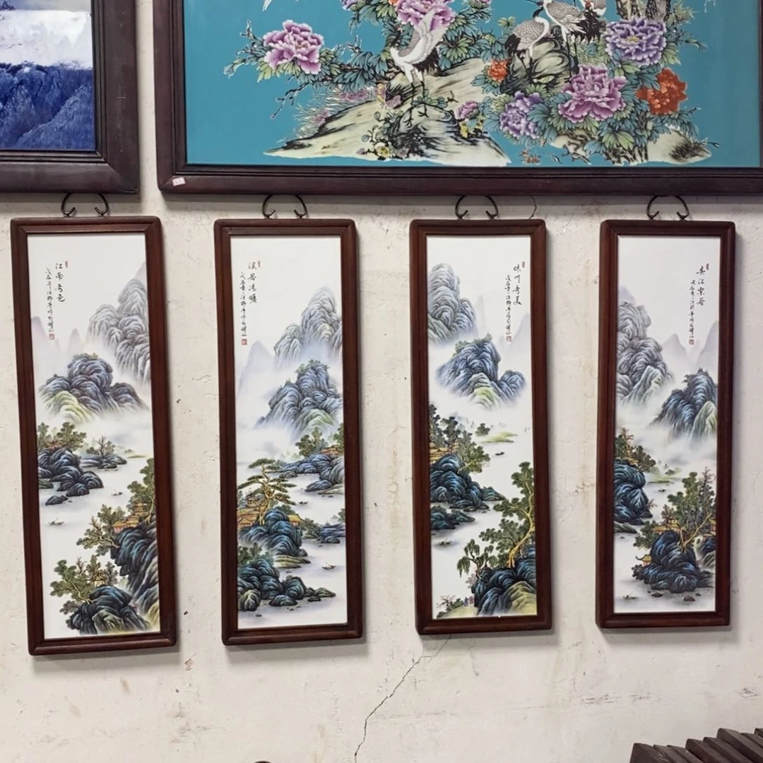 瓷片80*28*4景德镇瓷板画柴窑烧制
