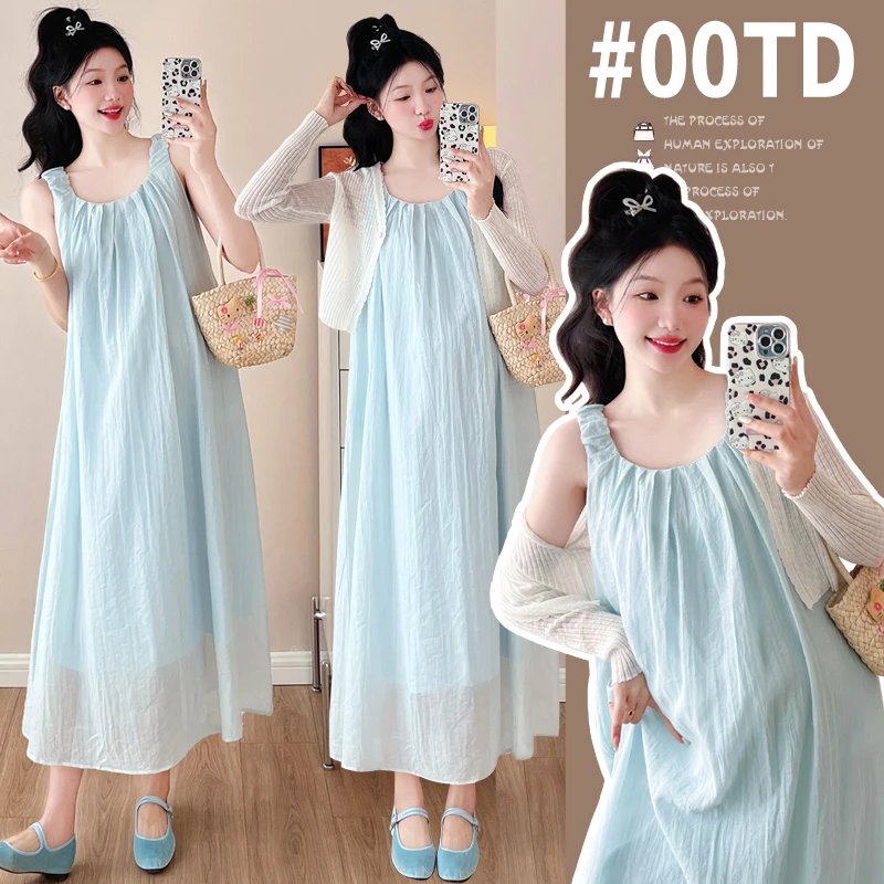 时髦孕妇装新款大码公主时尚夏季夏天外穿薄款长款韩版宽松连衣裙