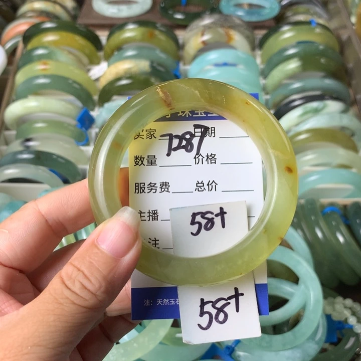 未镶嵌蛇纹石玉手镯7287
