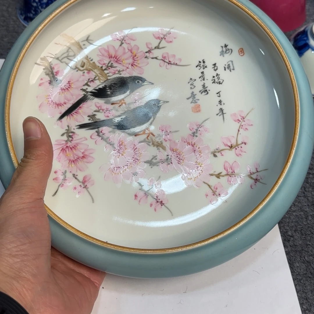 瓷杯子当代仿古精品全手工