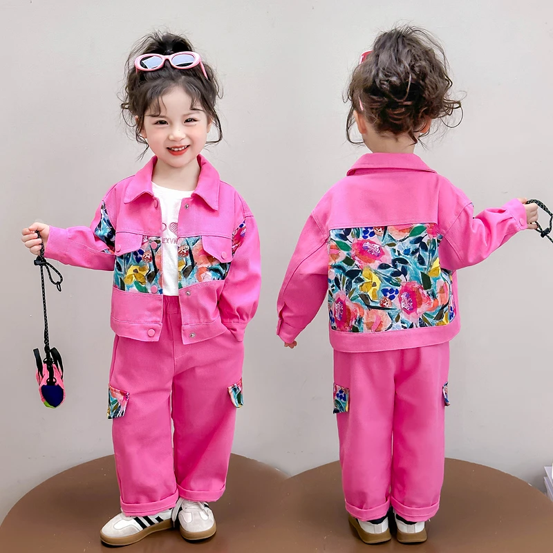 女童春秋款套装2025新款儿童洋气韩版女童春季工装宝宝休闲两件套