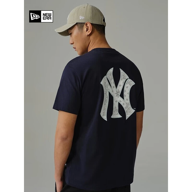 NEW ERA x MLB Logo印花圆领腰果花运动短袖T恤 男女同款