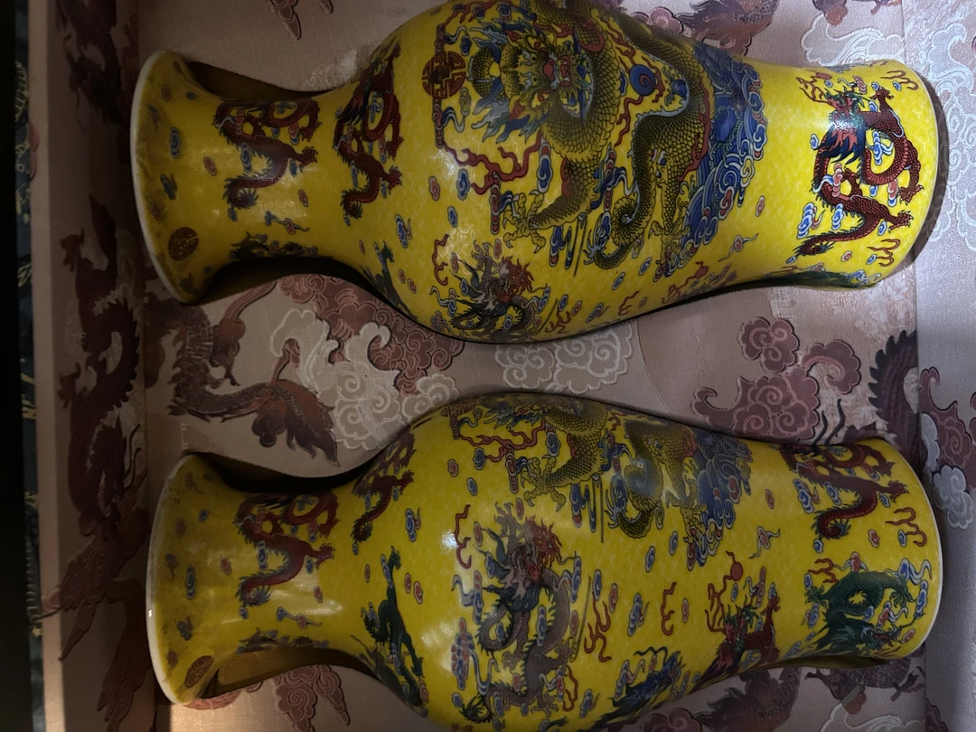 黄龙双瓶精美摆件代拍链接1