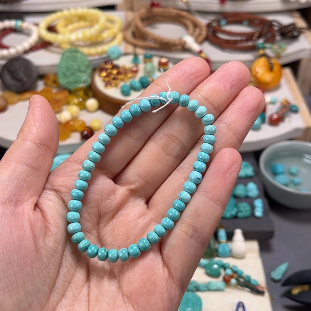绿松石未镶嵌手链老型手串
