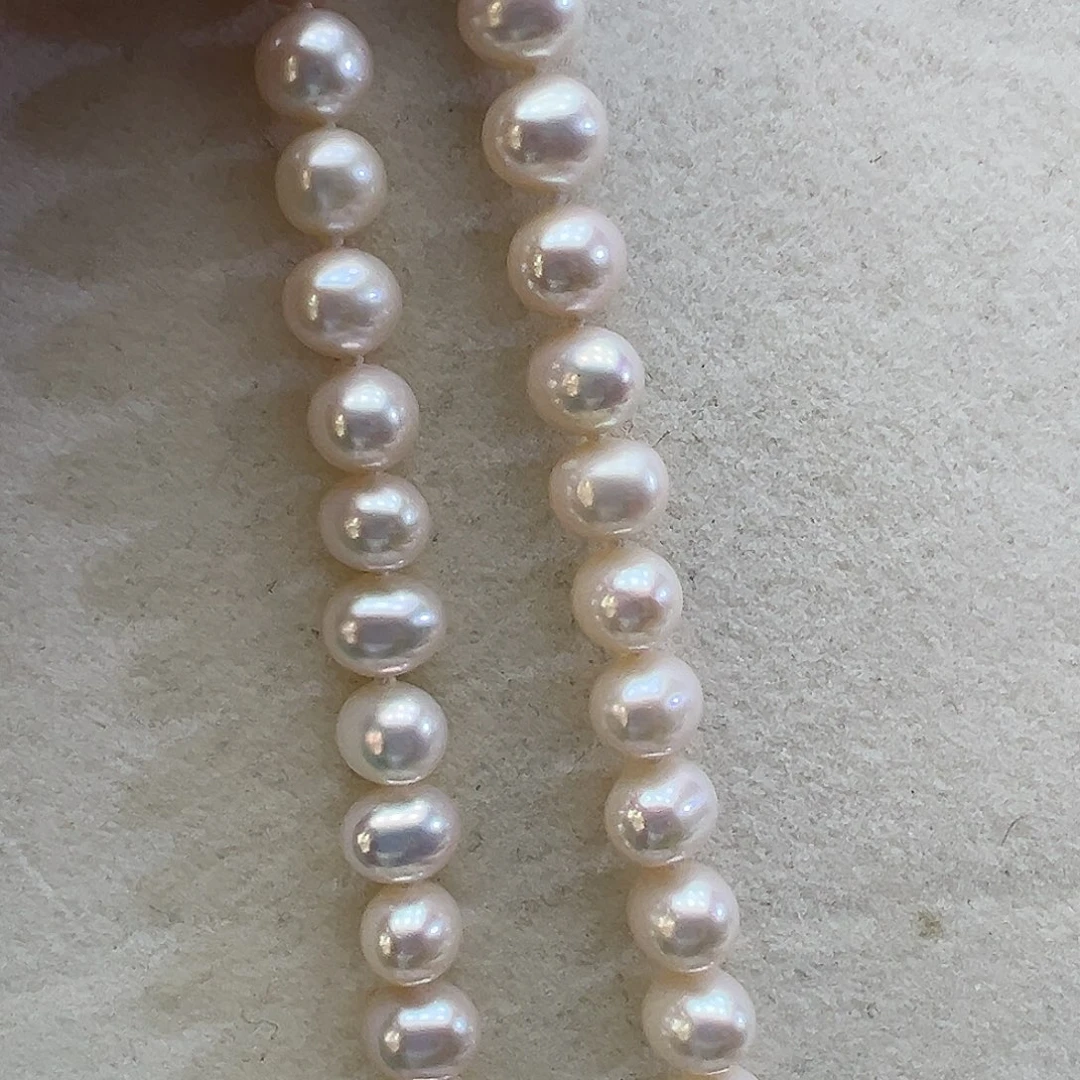 淡水珍珠颈饰银S925镶嵌➕7