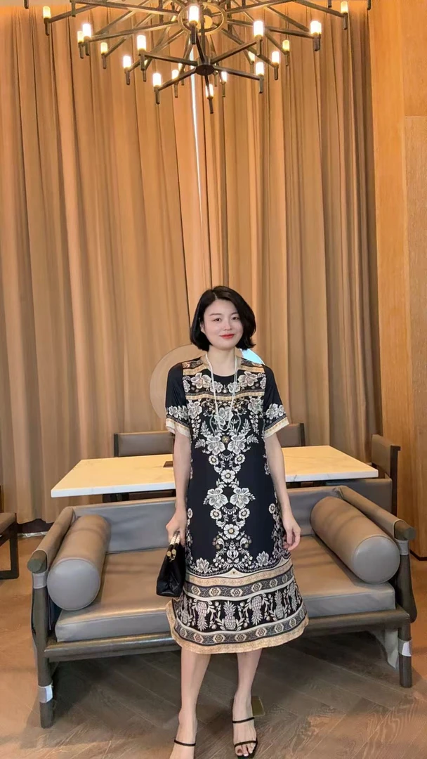 TANTAN 百搭显瘦碎花复古连衣裙1999