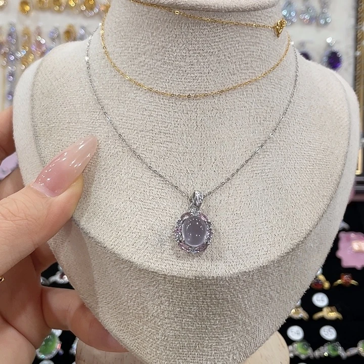 颈饰银S925镶嵌萤石