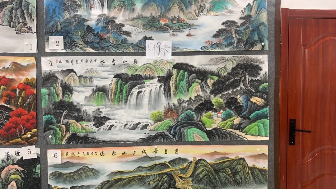 福山贵水芯尺寸：180cm*70cm山水画客厅办公室挂