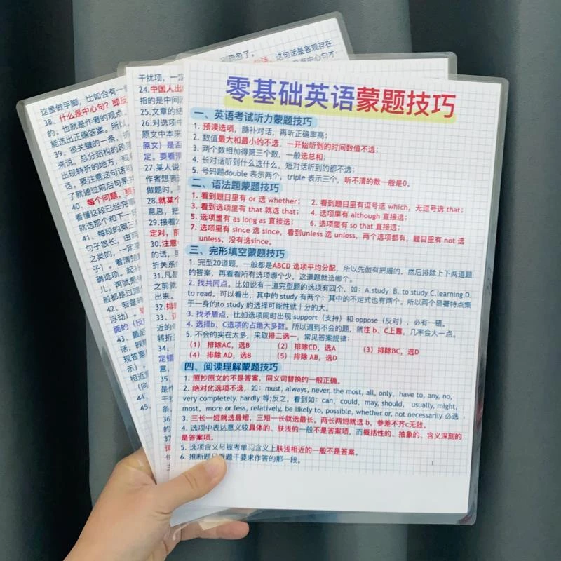 初中高中零基础英语重难点解题技巧书面表达答题模版提分知识卡片
