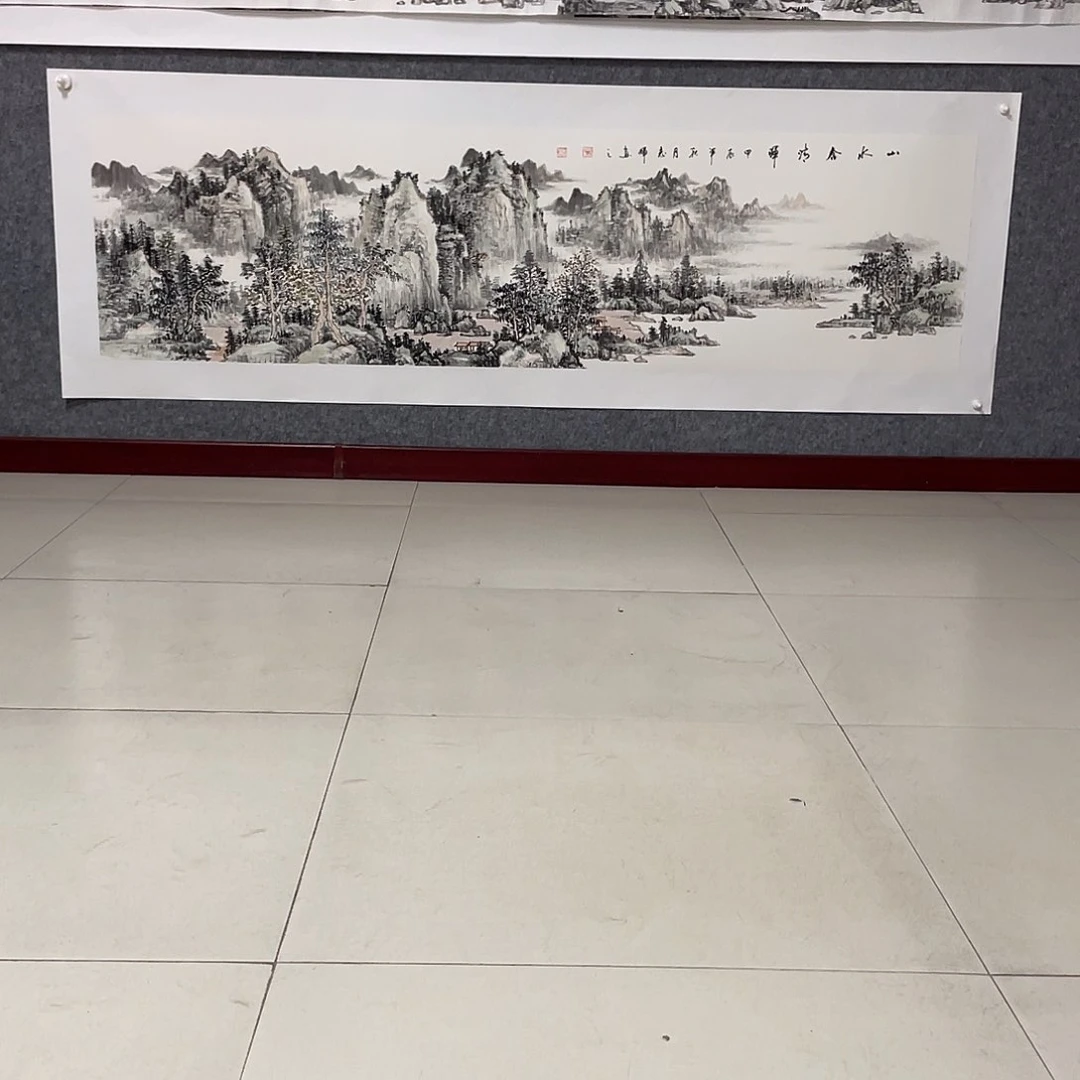 国画智**也六尺对开画芯