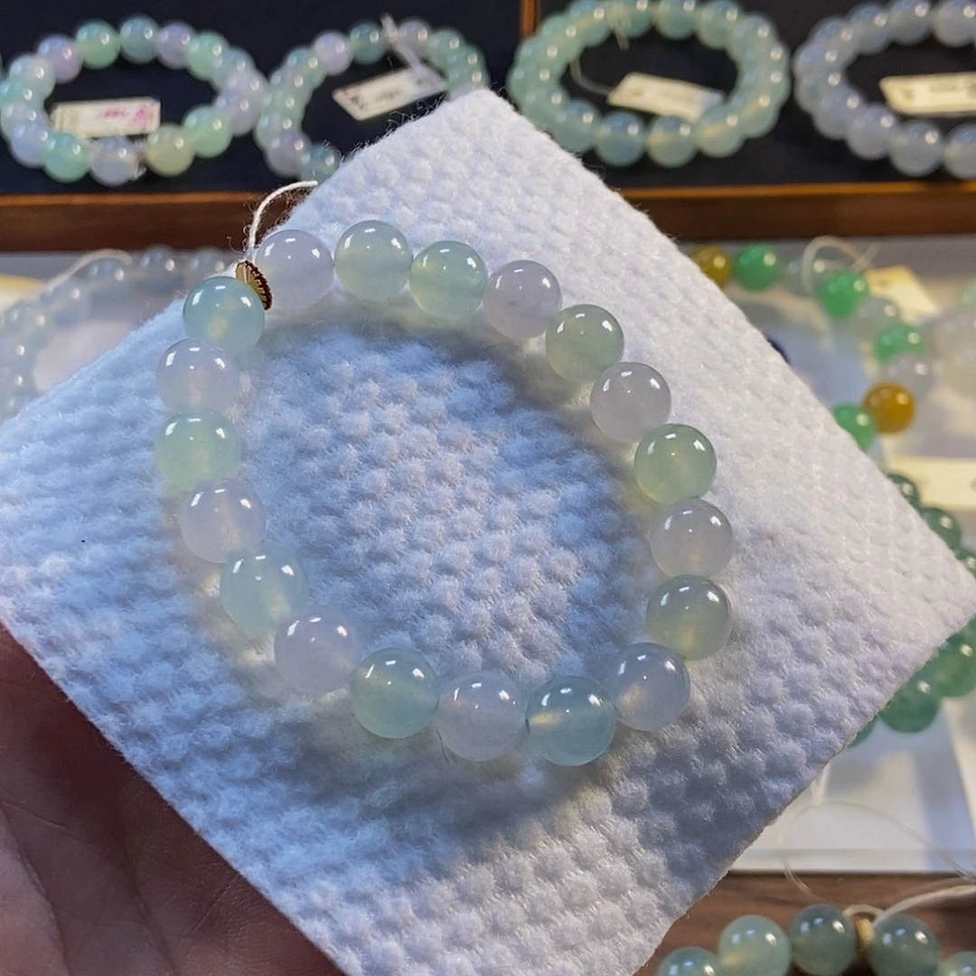 定制翡翠未镶嵌翡翠手串卡9.7