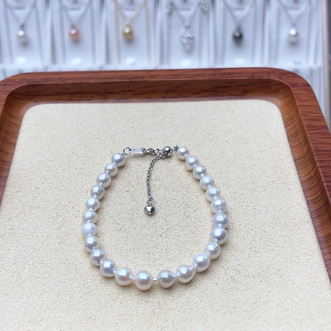 淡水珍珠手链银S925镶嵌