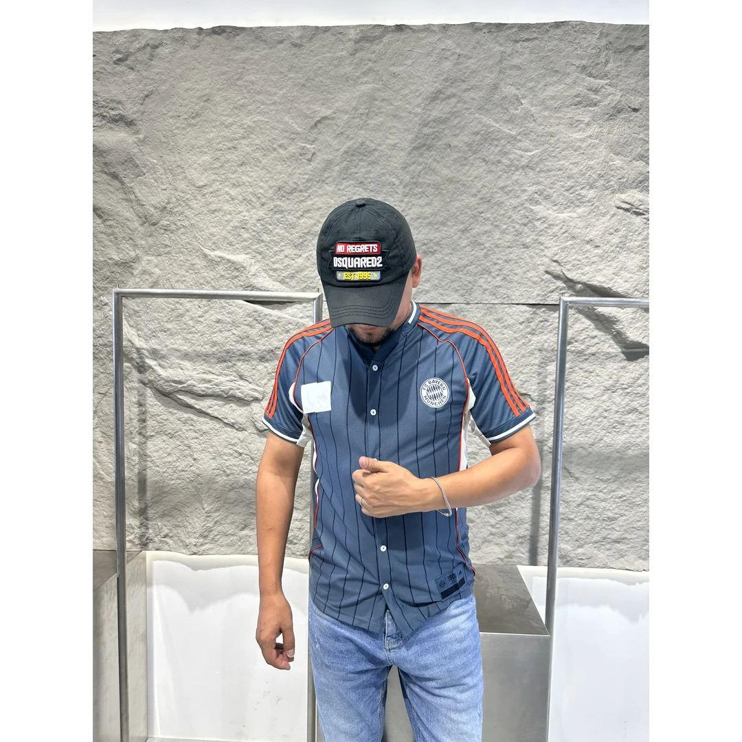 2526力拜仁复古棒球服美式系列时尚百搭短袖体恤开衫春夏足球球衣