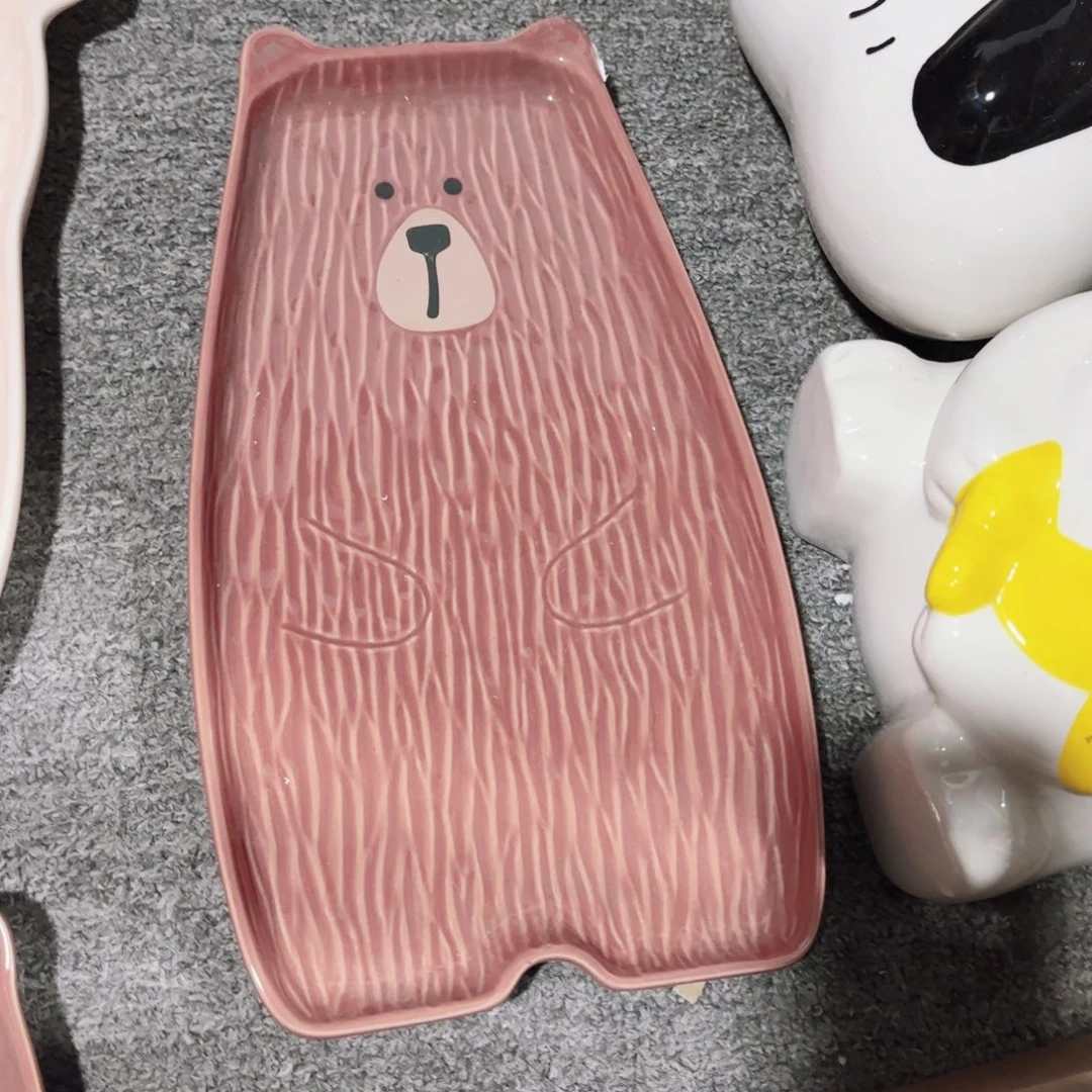 陶瓷可爱动物十寸长盘