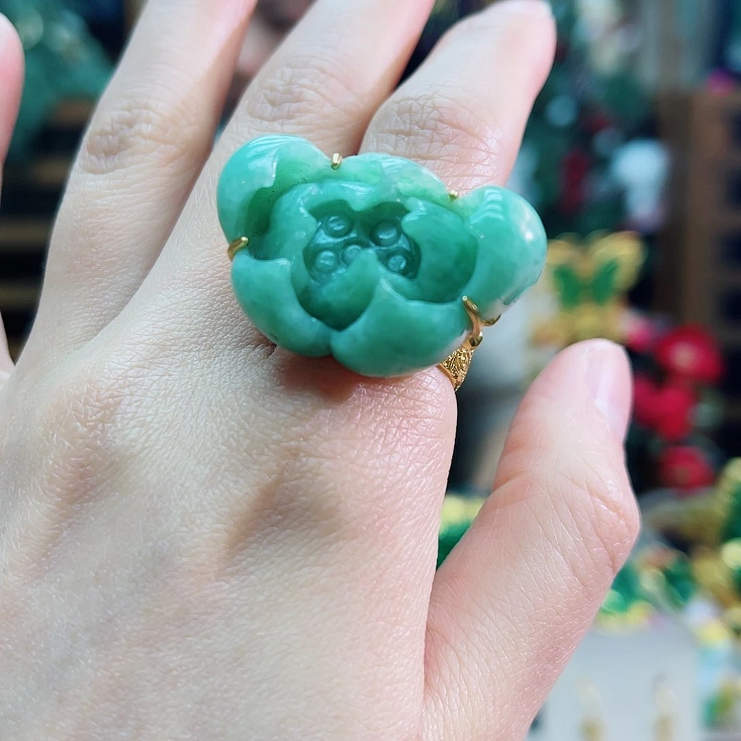 银S925镶嵌戒指翡翠48小时鉴赏期1