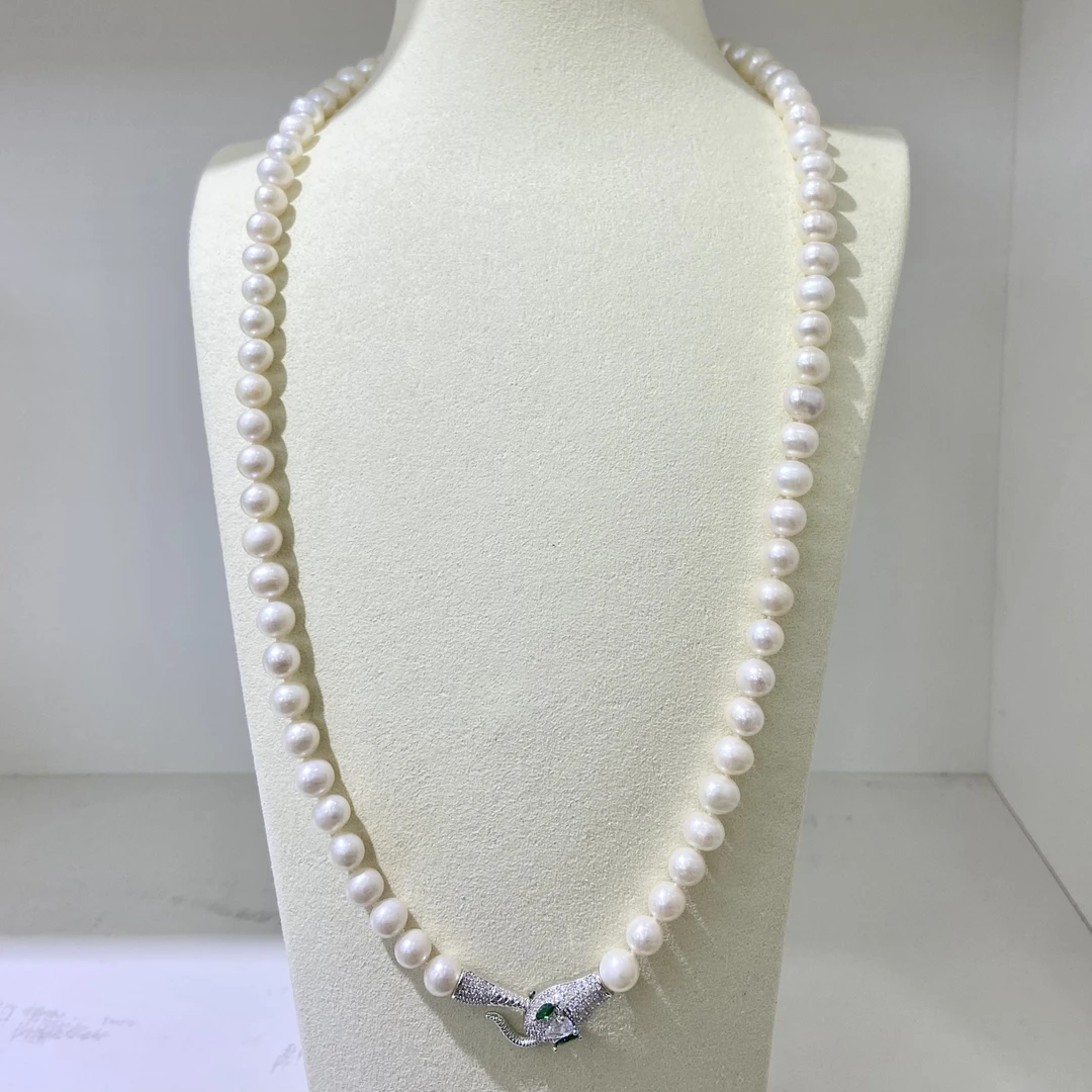 【暹罗珠宝】淡水无核白珠9-10mm珍珠项链 X6677001