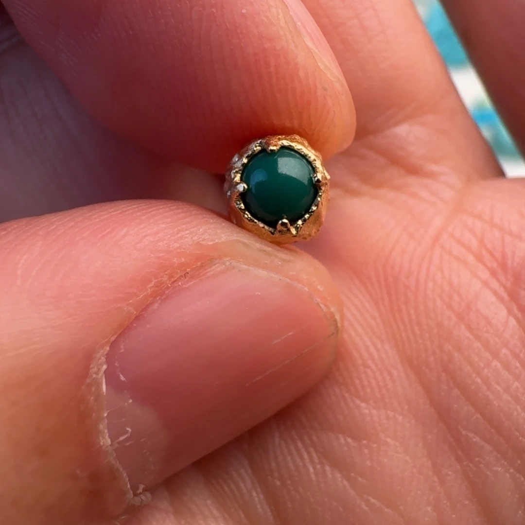 绿松石18K金镶嵌珠宝奇石6mm