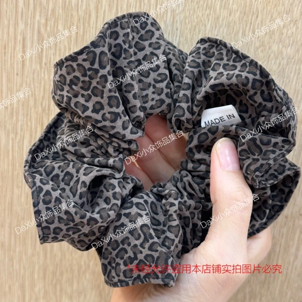 咖色豹纹发圈发饰百搭款韩系秋冬必备基础款