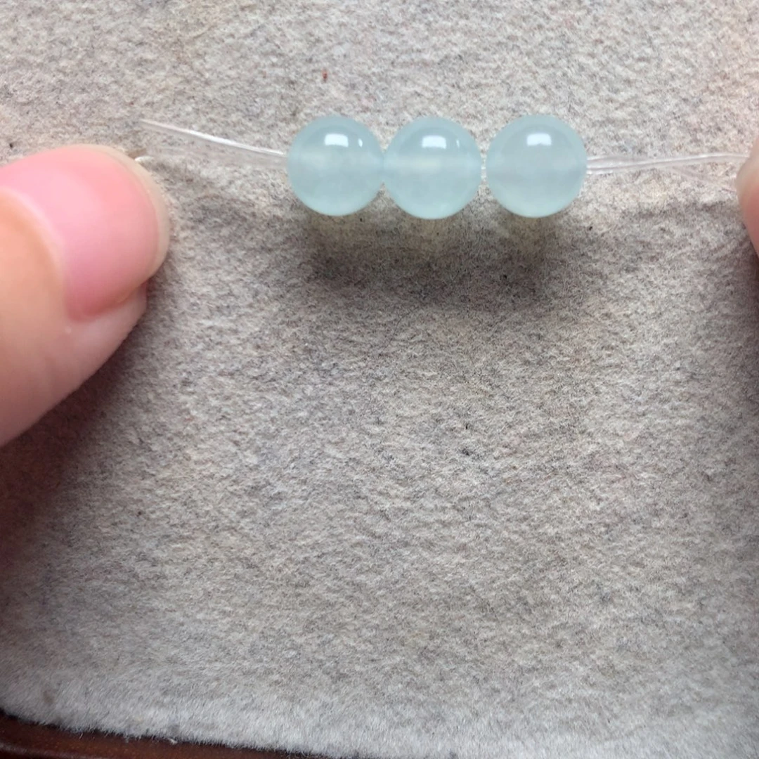 翡翠未镶嵌手链薄荷绿6.6mm