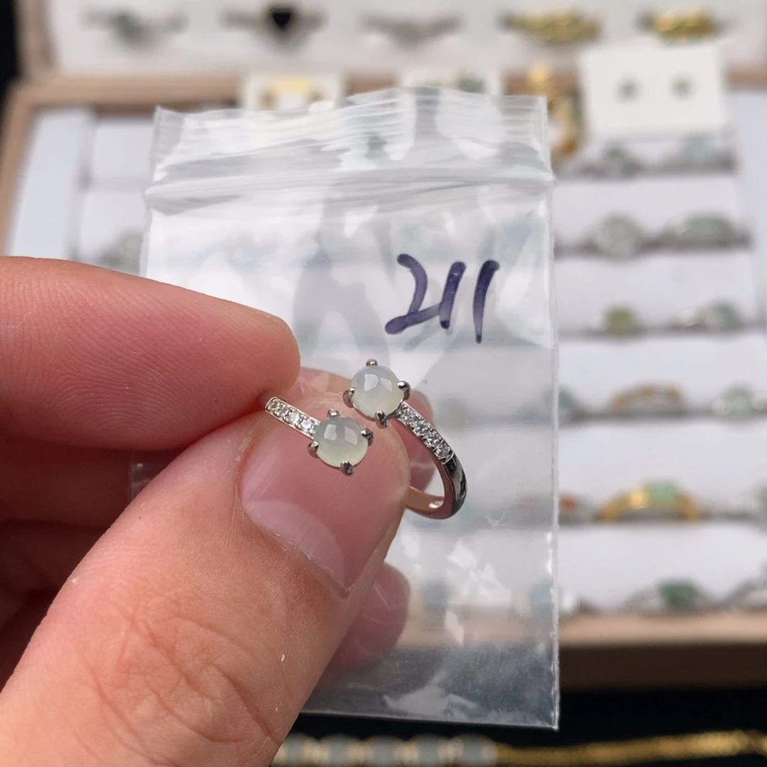 翡翠银S925镶嵌戒指211