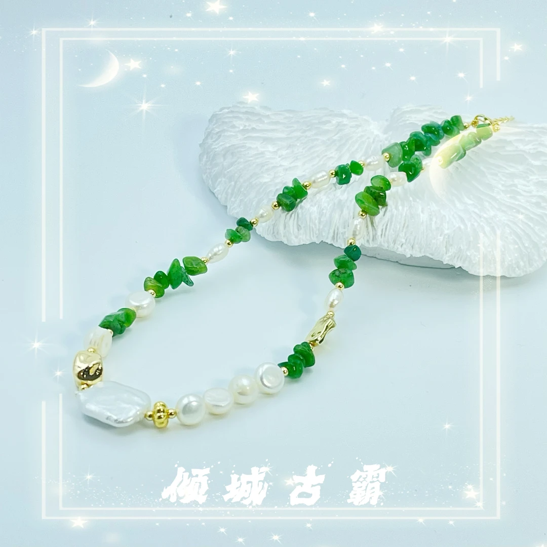 天然珍珠5-14mm白方糖设计项链无核珠拼色隔珠项链s540