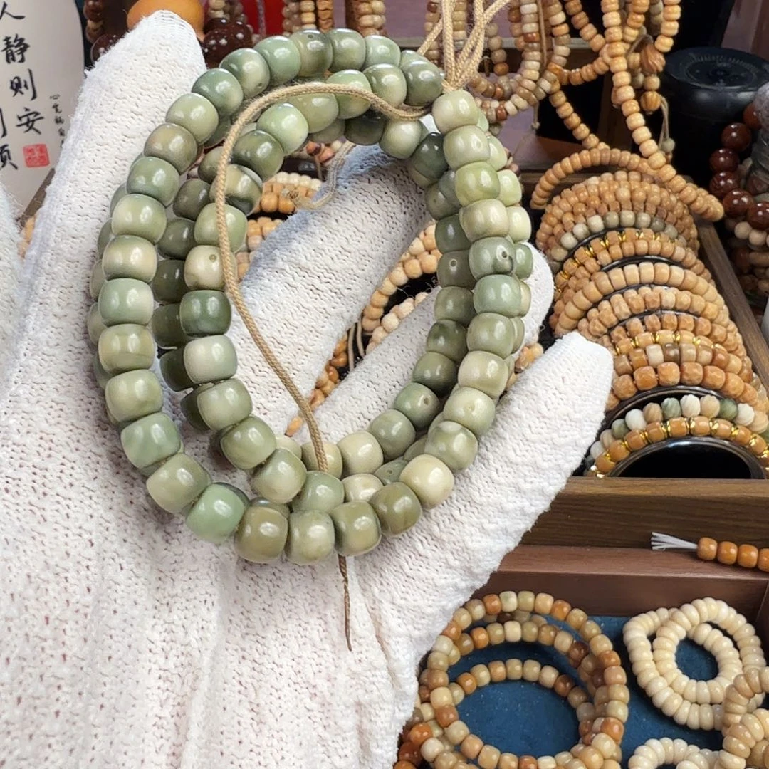 菩提根/象牙果手串来**了龙脊小青龙颗颗带月直切8*7