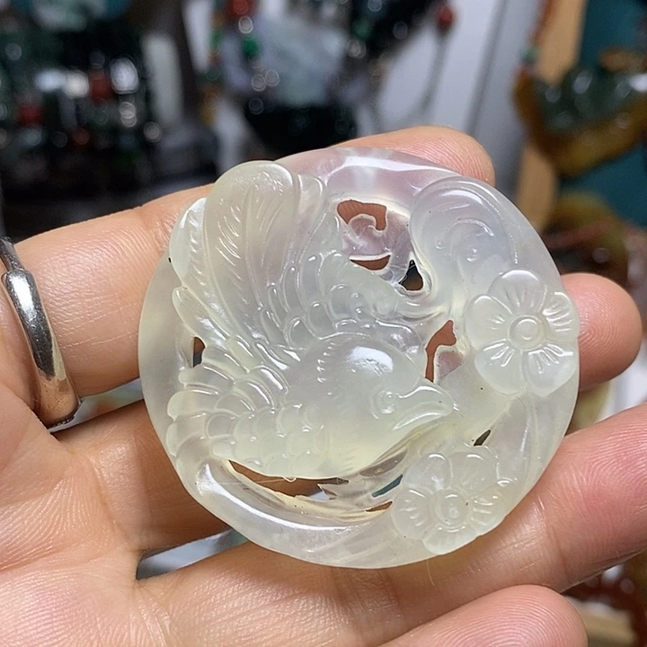 蛇纹石玉合金吊坠(赠链)