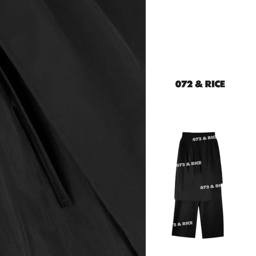 072 & RICE【裙摆裤】夏季休闲橡筋腰八分裤 32LK97