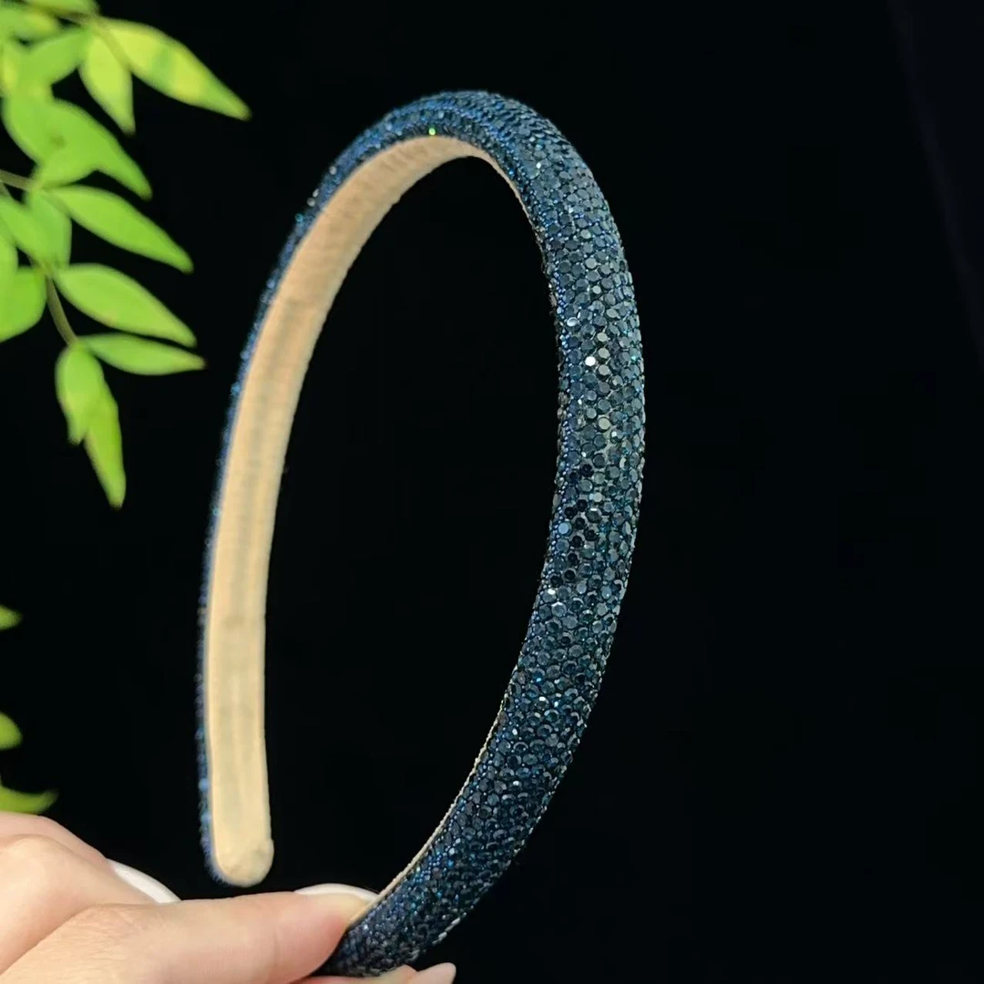 FUXI/福熙精品满镶时尚百搭深蓝色百搭发箍1319