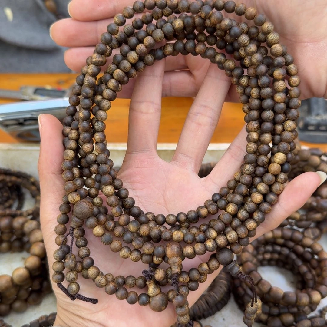 沉香手串多圈0.6乌身圆叶14克多样性发一