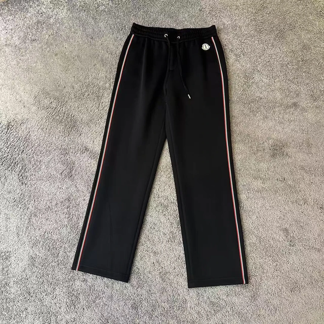 MOVGELAR蒙口丽莱尔时尚黑色运动裤休闲与运动彩色条男士休闲裤