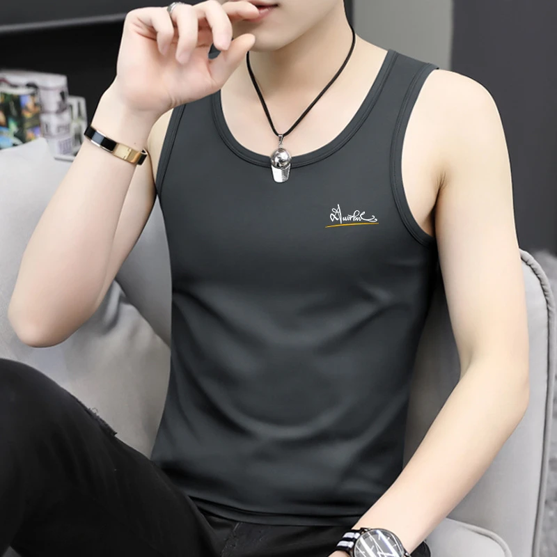 冰丝凉感背心夏季莫代尔男士运动健身无袖t恤薄款透气运动汗衫潮