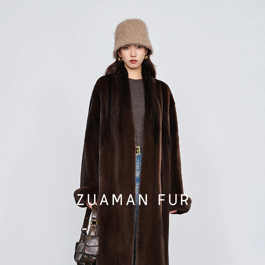 Zuaman/祖阿曼黑翼甄选冬季新款休闲时尚V领直身长款096