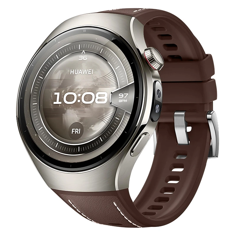 适用华为Watch5皮质氟橡胶复合表带原装同款Watch5 46mm/42mm