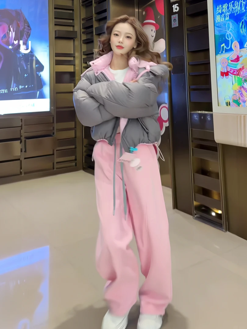 短款棉服女冬季2025新款小个子宽松保暖面包服设计感加厚外套裤子