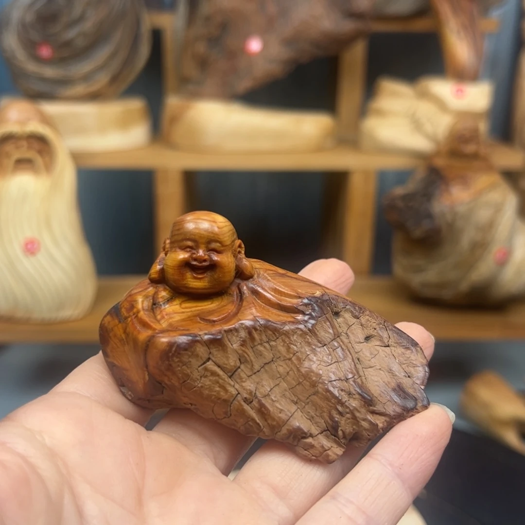 木红**林崖柏木摆件手把件