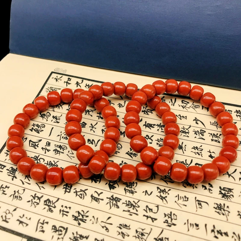 【领源】南红瓦西精美柿子红老型手串【多样式发其一】