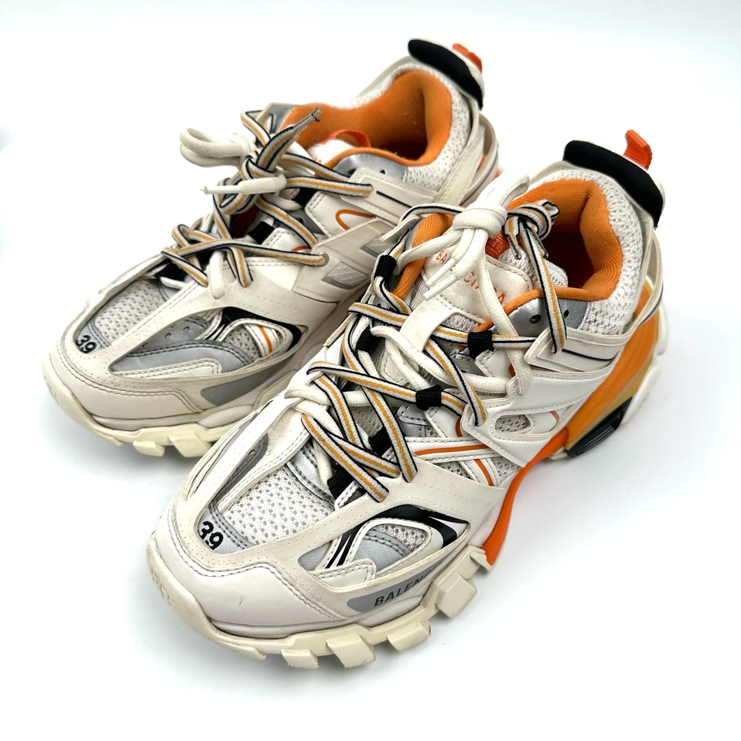 95新 Balenciaga/巴黎世家 39码 白橙色Track 1.0 老爹鞋