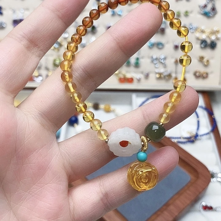琥珀手链未镶嵌手链